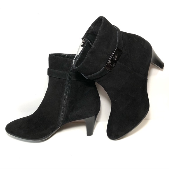 Aquatalia Shoes - Aquatalia black suede heeled boots size 10
